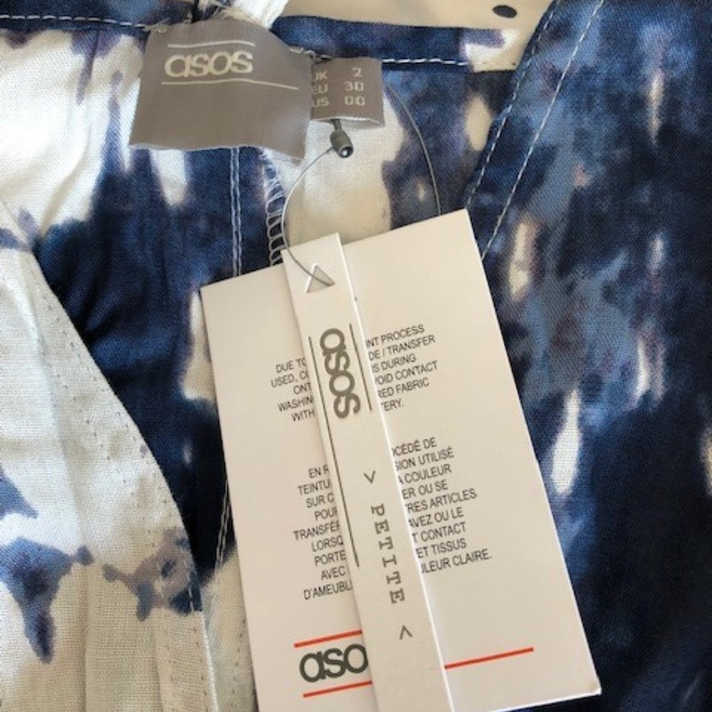 ASOS Petite Romper with Cold Shoulder in Tie Dye - Picture 5 of 5